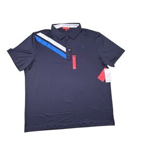 Redvanly Men's Navy Golf Polo Shirt Blue & White Accent XXL NWT Performance